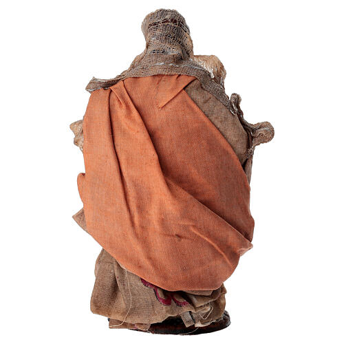 Campesina con cesto de manzanas terracota 15 cm belén napolitano 4