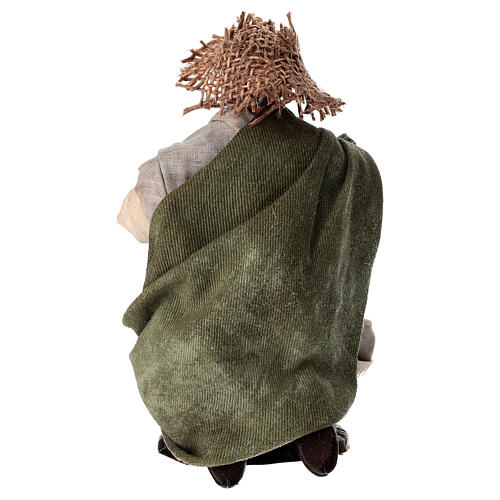Stary żebrak klęczący - figurka z terakoty, szopka neapolitańska 15 cm 4