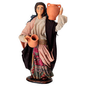 Contadina con anfore 15 cm terracotta presepe napoletano