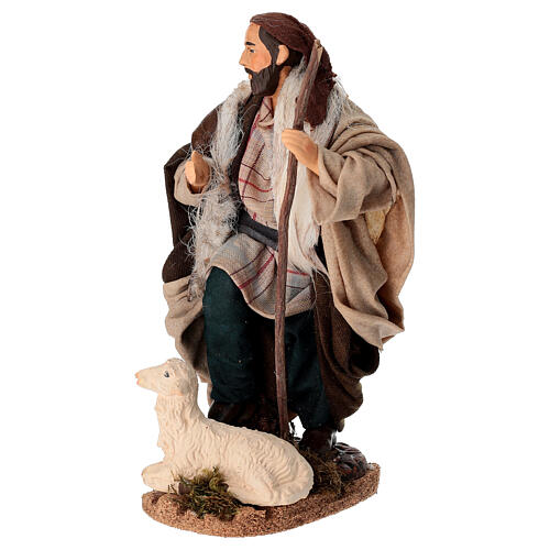 Pecoraio terracotta 15 cm presepe napoletano 3