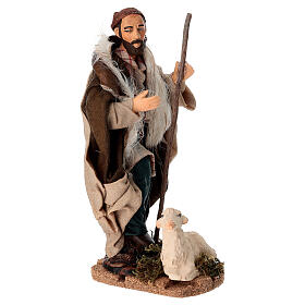 Terracotta Shepherd Figurine with Lamb, 15 cm Neapolitan Nativity