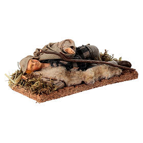 Giovane pastore dormiente terracotta 15 cm presepe napoletano
