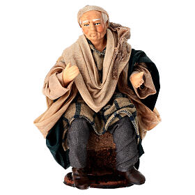 Anziano seduto 15 cm terracotta presepe napoletano