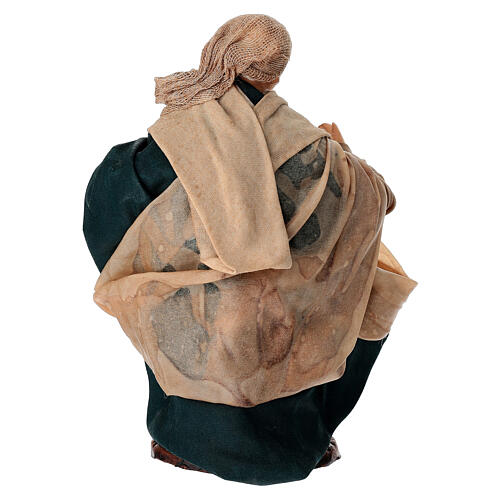 Anziano seduto 15 cm terracotta presepe napoletano 4