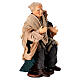 Seated elderly man in terracotta 15 cm Neapolitan nativity s3