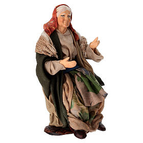 Anciana sentada terracota 15 cm belén napolitano