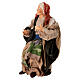 Vieille dame assise en terre cuite 15 cm crèche napolitaine s3