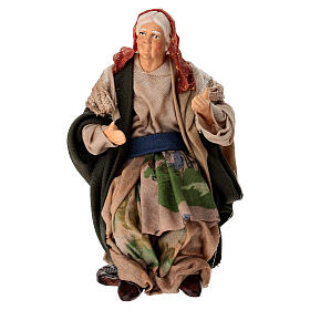 Velhinha sentada em terracota presepe napolitano de 15 cm