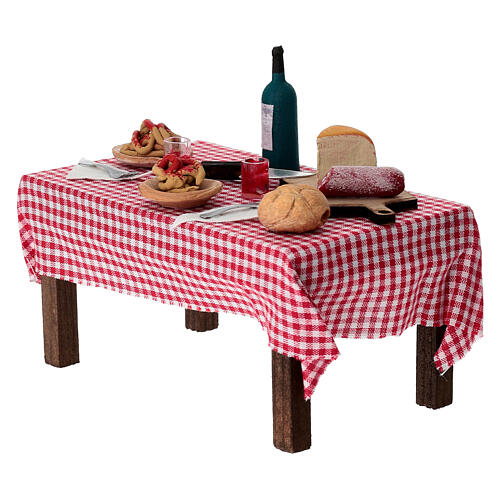 Mesa puesta belén napolitano 15 cm 3