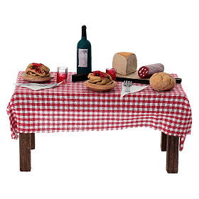 Tavolo imbandito presepe napoletano 15 cm