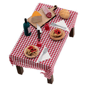 Tavolo imbandito presepe napoletano 15 cm