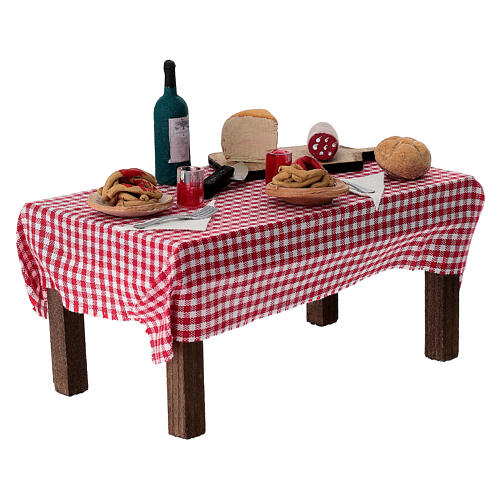 Tavolo imbandito presepe napoletano 15 cm 4