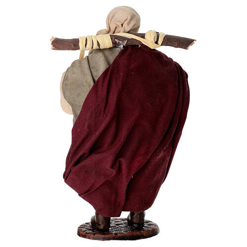 Figurka nosiciela wody z wiadrami, z terakoty, szopka neapolitańska 15 cm 4