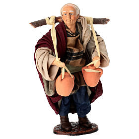 Aguadeiro com baldes em terracota 15 cm para presépio napolitano