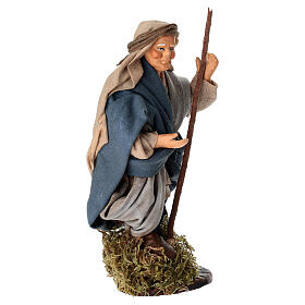 Uomo con bastone terracotta 15 cm presepe napoletano
