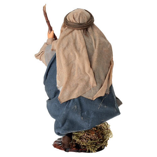 Man with Staff Terracotta Figurine, 15 cm Neapolitan Nativity 4