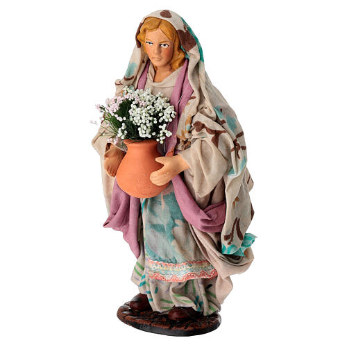 Fleuriste avec pot en terre cuite 15 cm crèche napolitaine 2