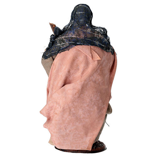 Old lady with broom, terracotta, 15 cm Neapolitan Nativity Scene 4