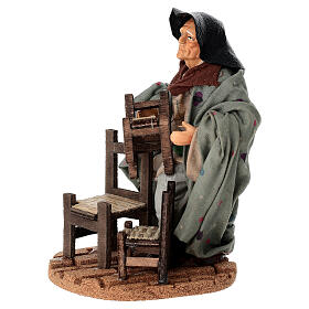 Vecchietto aggiusta sedie 15 cm terracotta presepe napoletano