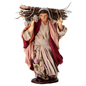 Boscaiola con legna terracotta 15 cm presepe napoletano