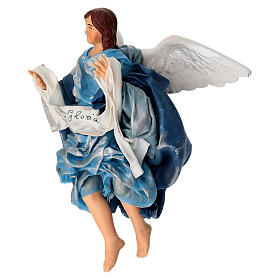 Angelo azzurro con drappo ''gloria'' 28 cm terracotta presepe napoletano