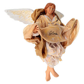 Angelo con drappo ''gloria'' 28 cm presepe napoletano