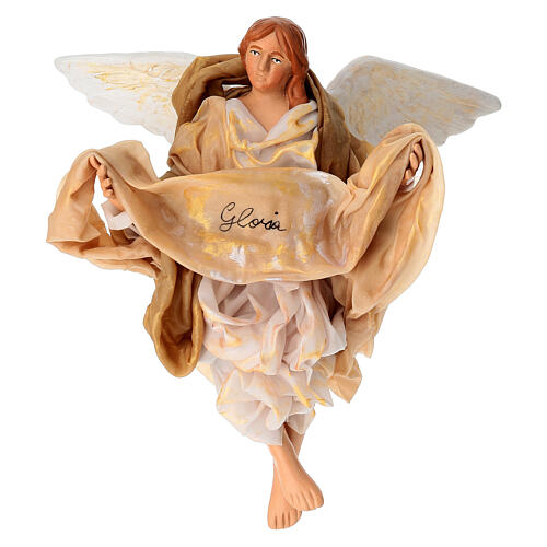 Angelo con drappo ''gloria'' 28 cm presepe napoletano 1