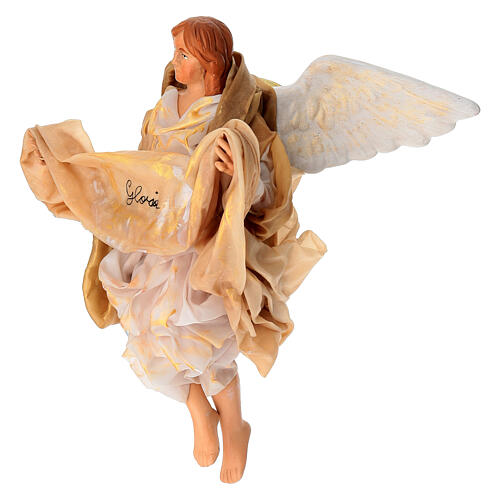 Angelo con drappo ''gloria'' 28 cm presepe napoletano 3