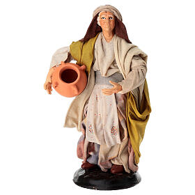 Terracotta Old Woman with Amphora, 18 cm Neapolitan Nativity
