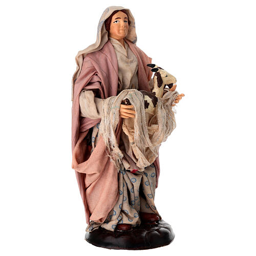 Frau mit Zicklein, neapolitanischer Stil – für 18 cm Krippe 3