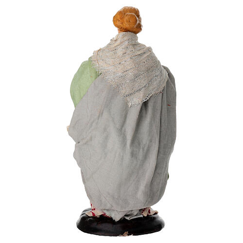 Mulher com gato terracota 18 cm presépio napolitano 4