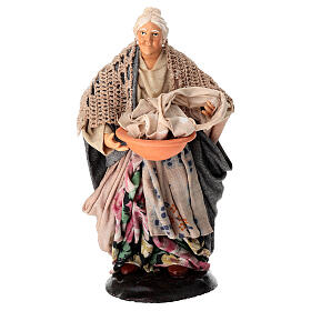 Laundry woman, terracotta, 18 cm Neapolitan Nativity Scene