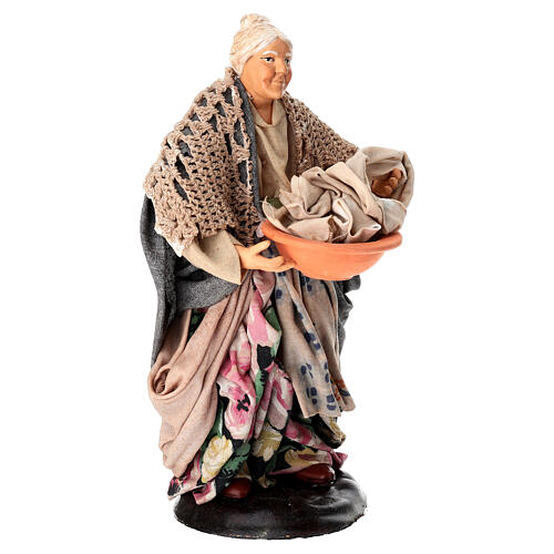 Laundry woman, terracotta, 18 cm Neapolitan Nativity Scene 3