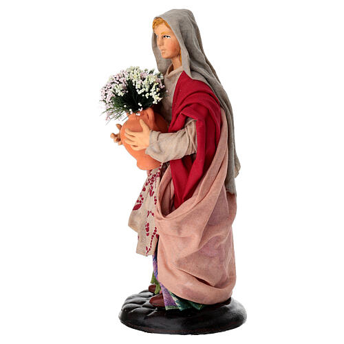 Fioraia con vaso terracotta presepe napoletano 18 cm 2