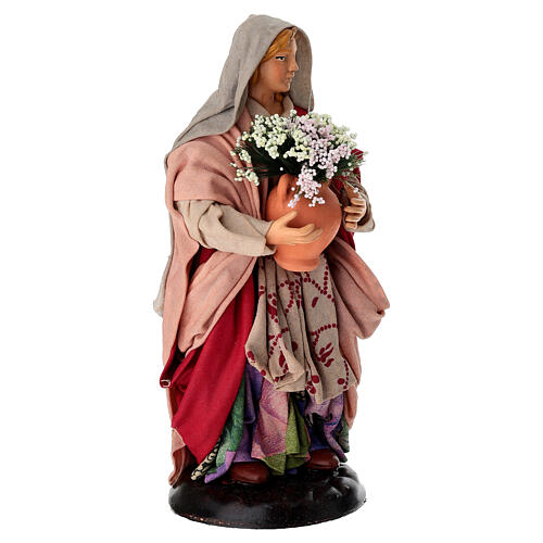 Fioraia con vaso terracotta presepe napoletano 18 cm 3