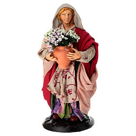 Florist figurine with terracotta vase, Neapolitan nativity 18 cm