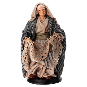 Elderly woman spinning wool for 18 cm terracotta Neapolitan Nativity Scene