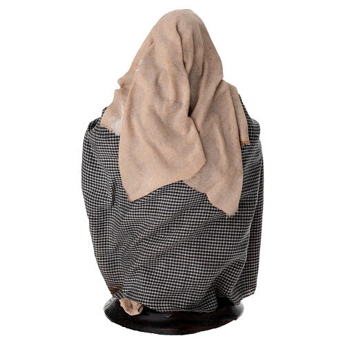 Vecchietta che fila 18 cm terracotta presepe napoletano 4