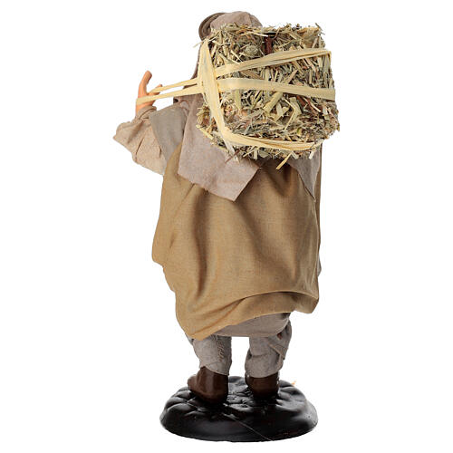 Farmer with hay bale for 18 cm terracotta Neapolitan Nativity Scene 4