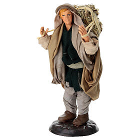 Contadino con balla di fieno 18 cm terracotta presepe napoletano