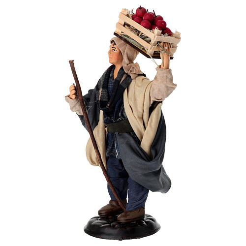 Peasant with apple basket for 18 cm terracotta Neapolitan Nativity Scene 2