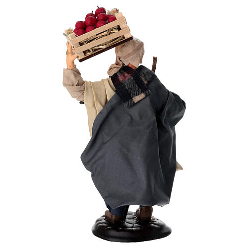 Paysan avec panier de pommes 18 cm terre cuite crèche napolitaine 4