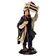 Homem com cesto de maçãs em terracota 18 cm presépio napolitano s3
