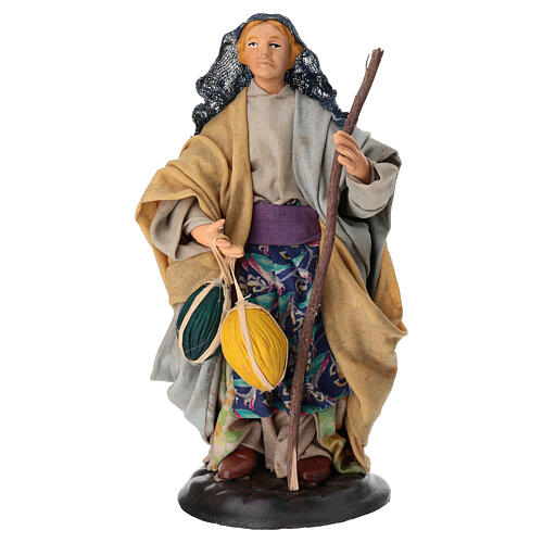 Vecchietta con meloni 18 cm terracotta presepe napoletano 1