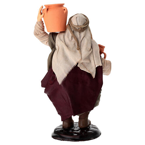 Uomo con brocche terracotta 18 cm presepe napoletano  4