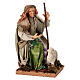 Paysanne à genoux avec agneau 18 cm terre cuite crèche napolitaine s1