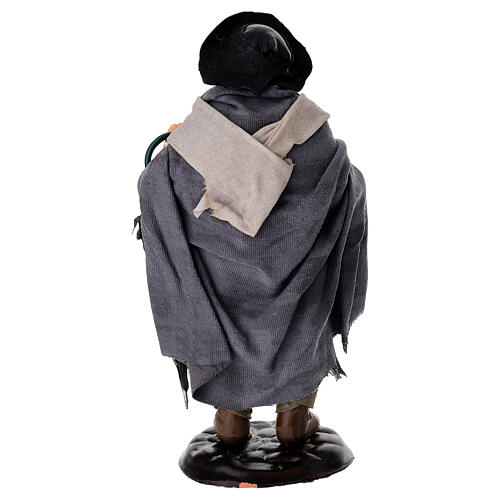 Uomo con ombrello terracotta 18 cm presepe napoletano 4