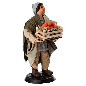 Uomo con cesto di arance 18 cm terracotta presepe napoletano
