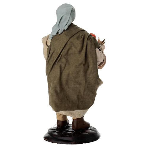 Uomo con cesto di arance 18 cm terracotta presepe napoletano 4