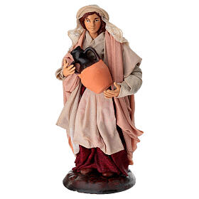 Mujer con mummara (olla tradicional) terracota 18 cm belén napolitano